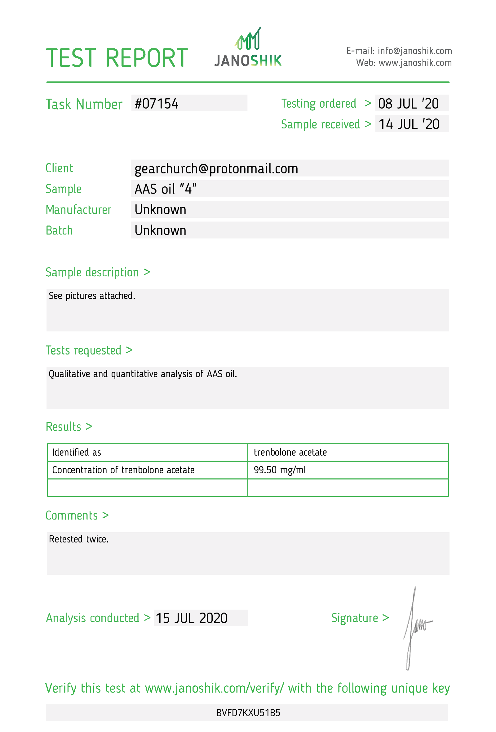 Test Report #07154